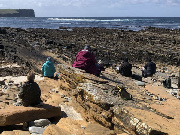 Create Networks - Orkney Air, Sea and Soil’  art group on beach