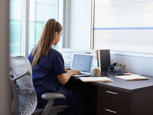 Nurse at a desk