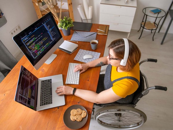 Programmer in a wheelchair