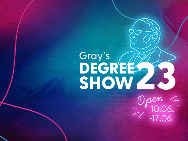 Graphic image to show Gray's Degree Show 2023 'Neon Futures'