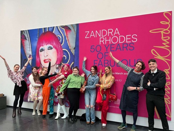 Gray's School of Art Fashion & Textile students meet Dame Zandra Rhodes at Aberdeen Art Gallery