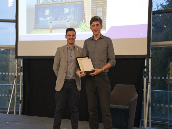 Jonathon Meldrum collecting his prize Jonathon Meldrum collecting his prize