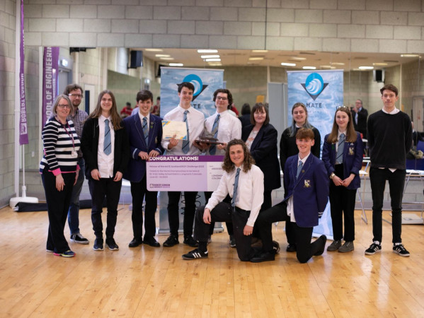 The winning Grove Academy team presented with their prize The winning Grove Academy team presented with their prize