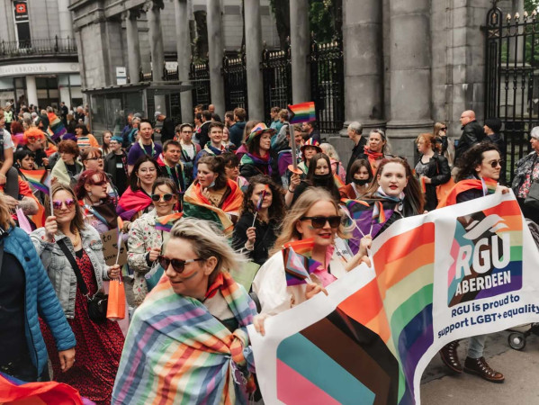 RGU staff and students participate in the Grampian Pride march