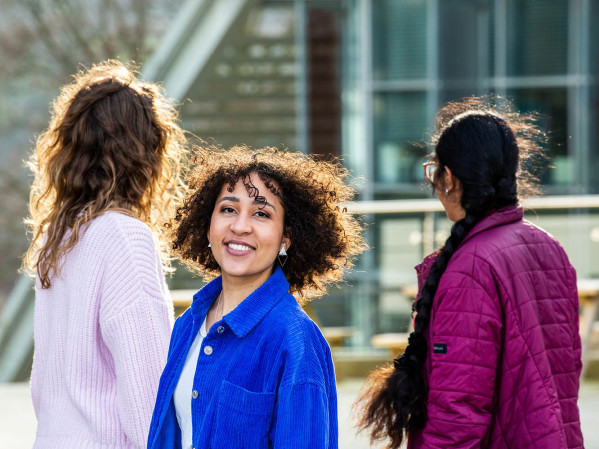 students outside the RGU campus buildings