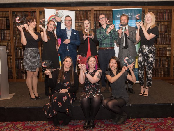 Mhairi McLellan (front, centre) with her fellow award winners