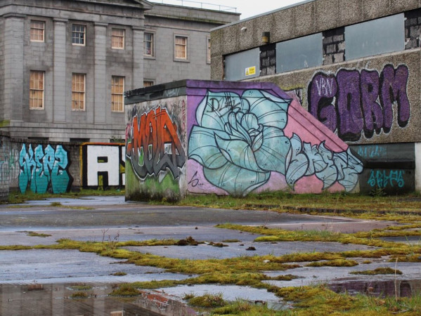 Upper Denburn Gardens, showing graffiti and weeds Upper Denburn Gardens, showing graffiti and weeds