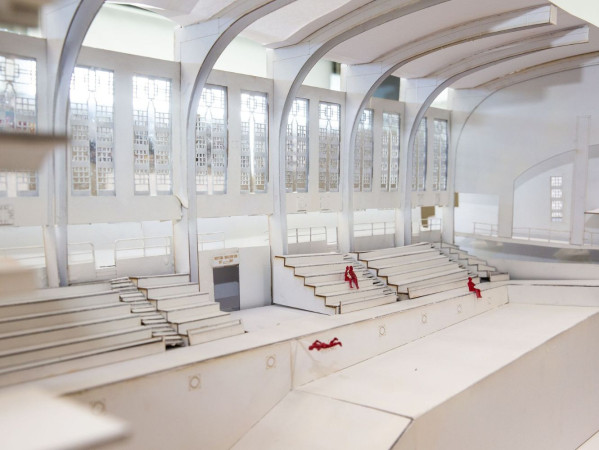 Image shows model from Scott Sutherland School of Architecture 'Keep Bon Accord Baths Afloat' exhibition