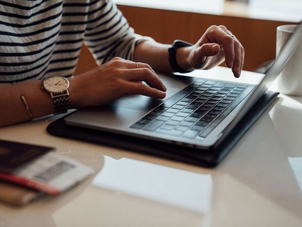 person at a laptop