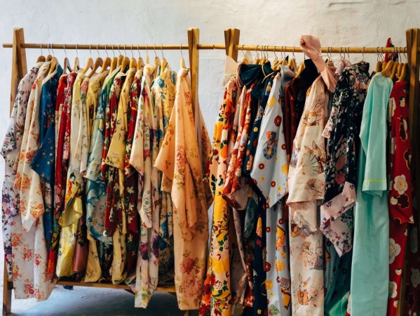 Clothes hanging on a rack