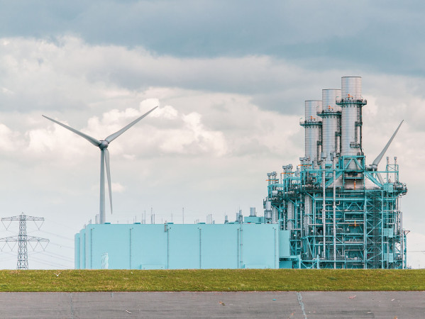 Wind Turbines at a power plant