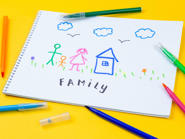 childs drawing of a family