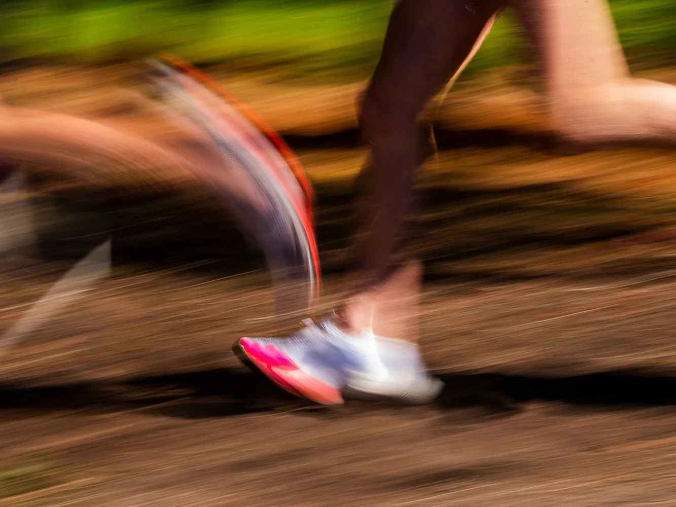 blurred feet running